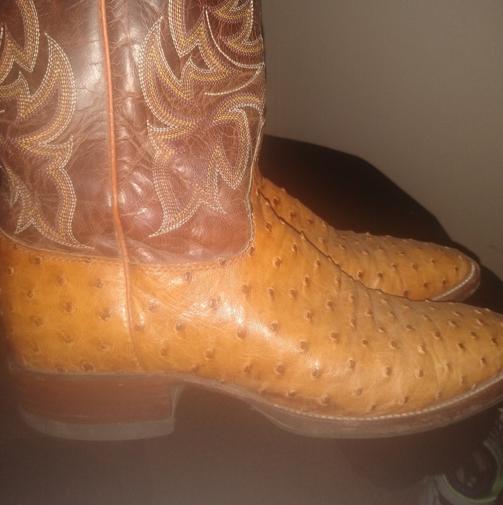 Justin's cowboy boots made with real Quil Ostrich